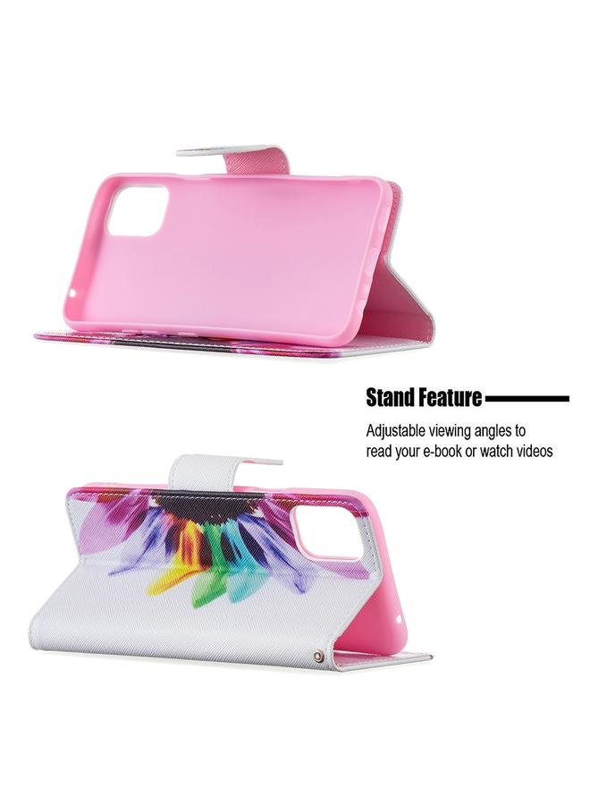 اس-توب جراب لهاتف LG K42 بنمط رسم ملون، جراب جلدي قابل للطي أفقيًا مع حامل وفتحات للبطاقات ومحفظة - Image 4