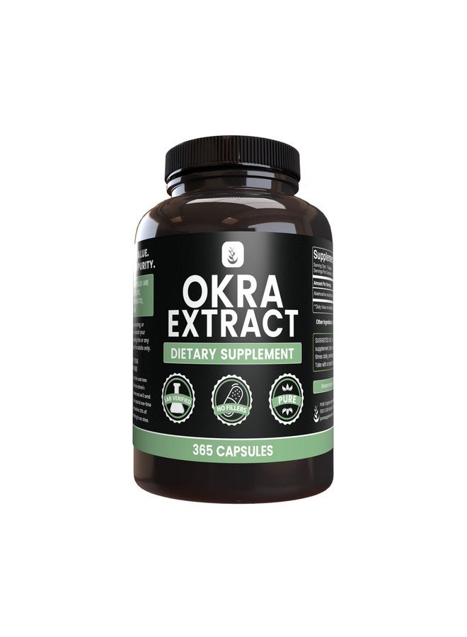 PURE ORIGINAL INGREDIENTS PURE ORIGINAL INGREDIENTS Okra Extract (365 Capsules) No Magnesium Or Rice Fillers, Always Pure, Lab Verified - Image 1