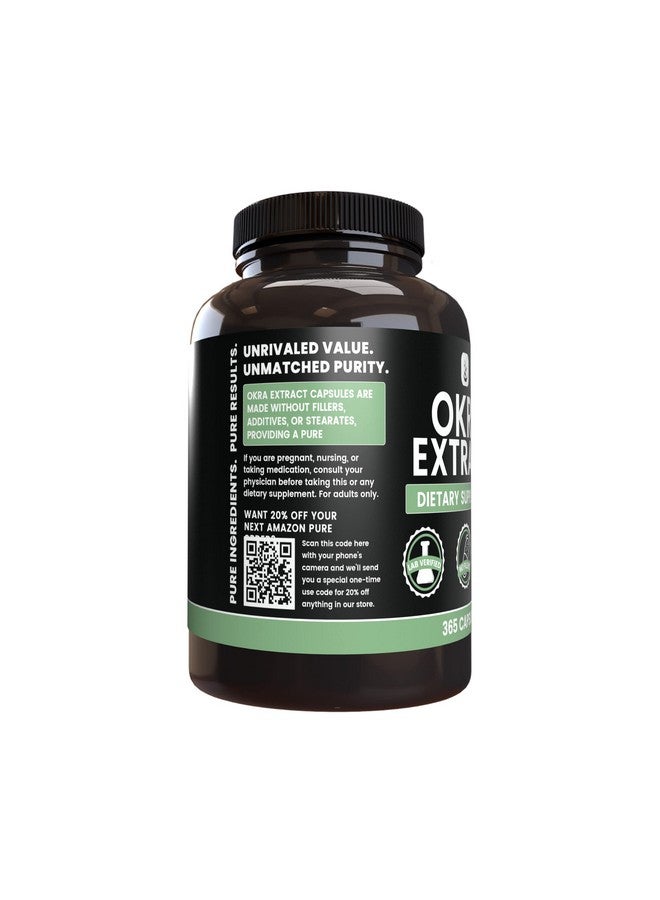 PURE ORIGINAL INGREDIENTS PURE ORIGINAL INGREDIENTS Okra Extract (365 Capsules) No Magnesium Or Rice Fillers, Always Pure, Lab Verified - Image 2