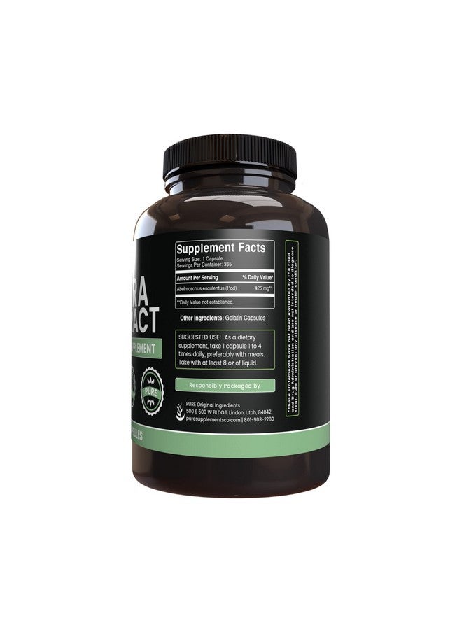 PURE ORIGINAL INGREDIENTS PURE ORIGINAL INGREDIENTS Okra Extract (365 Capsules) No Magnesium Or Rice Fillers, Always Pure, Lab Verified - Image 3