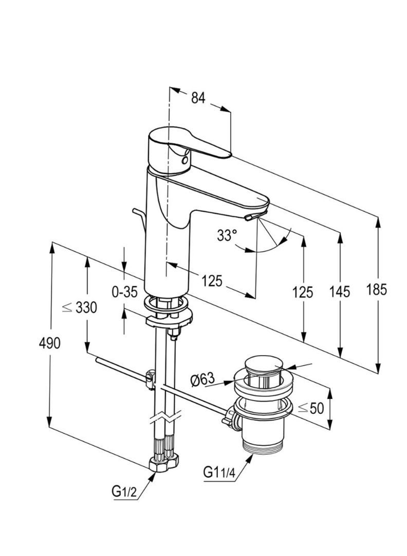 كلودي راك POLARIS Single Lever Basin Mixer RAK10000-09  - Image 3