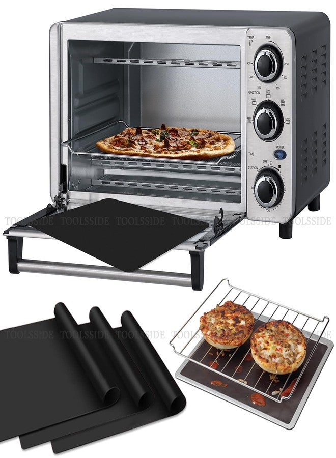 TOOLSSIDE Non-Stick Toaster Oven Liner 3 PACK - 11" X 9" Oven Liners for Bottom of Oven, Great Oven Mat, Teflon Liner for Toaster Ovens, Dishwasher Safe, Best Oven Mat for Bottom of Oven - Image 1