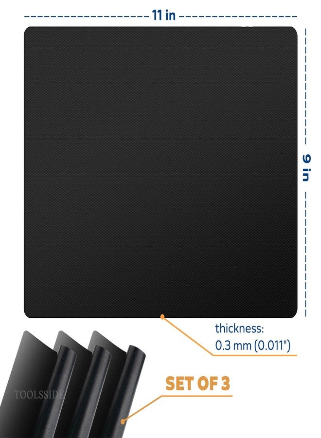 TOOLSSIDE Non-Stick Toaster Oven Liner 3 PACK - 11" X 9" Oven Liners for Bottom of Oven, Great Oven Mat, Teflon Liner for Toaster Ovens, Dishwasher Safe, Best Oven Mat for Bottom of Oven - Image 3