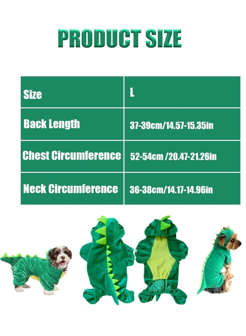SYOSI Costumes Dog Dinosaur Costume Cute Dog Costume Jacket Coat Warm Crystal Velvet Winter Pet Clothes Hoodie Casual Cosplay Props for Party (Size L)  - Image 2