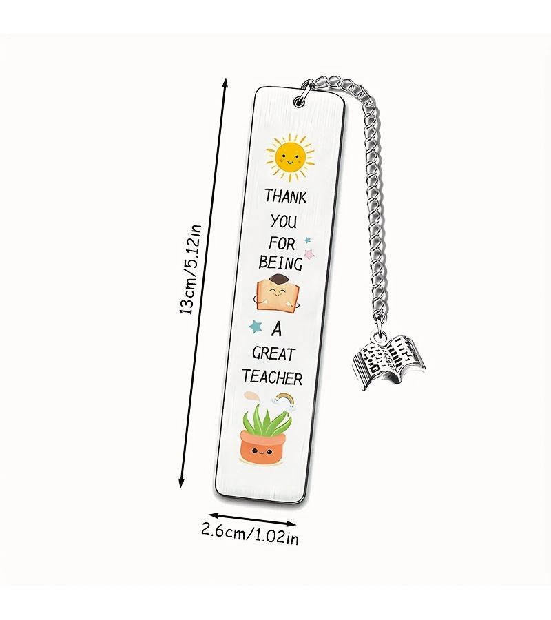 Elegant Stainless Steel Bookmark Pendant Book Lovers Gift Teacher Friends Birthday - Image 2
