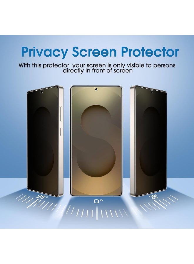 أمفيلم واقي شاشة للخصوصية ام فليم ون تاتش لهاتف سامسونج اس 25 الترا مقاس 6.9 بوصة + واقي عدسة الكاميرا، زجاج مقسى، تقنية المحاذاة التلقائية لمدة 30 ثانية، خالٍ من الفقاعات، حماية للخصوصية 28 درجة [عبوتان + عبوتان] - Image 4