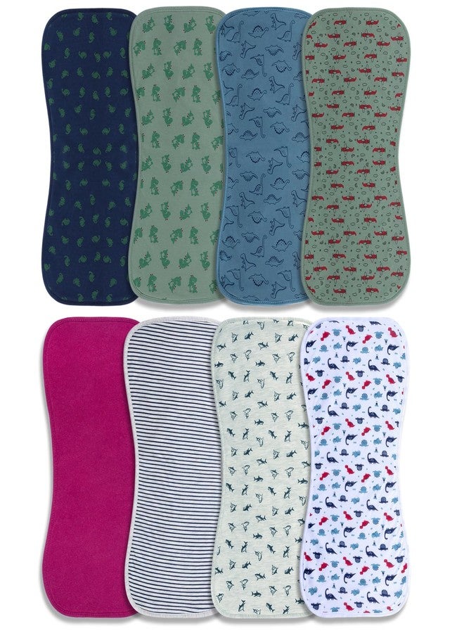 Hakochia Burp Cloths for Baby Boy & Girl Organic Cotton Large Unisex Burp Clothes Extra Absorbent Soft Neutral Burping Rags Spit Up Cloth Sets for Newborns 8 Pack - Image 1