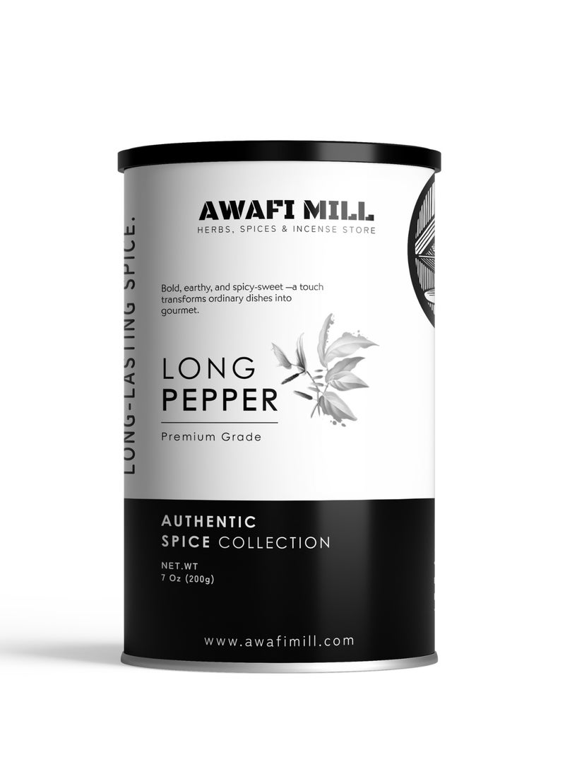 AWAFI MILL Long Pepper (Pippali/Thippilli, Piper longum) | Aromatic Pepper Spikes for Curries - 200 g | 7 Oz - Image 1