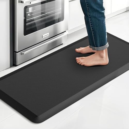 TranquilRelax Kitchen Mat Cushioned Thick Floor Comfort Mat with NonSlip Bottom Waterproof Stain Resistant Easy Clean Standing Desk Mat for Kitchen Sink Office 173x39 Black - Image 1