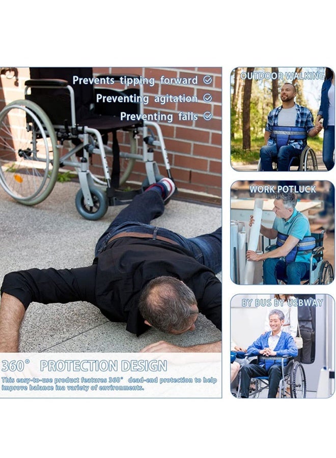 Wheelchair Seat Belt Medical Hospital Straps Vest Full Body Harness Adjustable Buckles Non Slip Anti Fall and Keep User Upright Wheelchair Safety Belt for Elderly Patients Disabled - Image 2