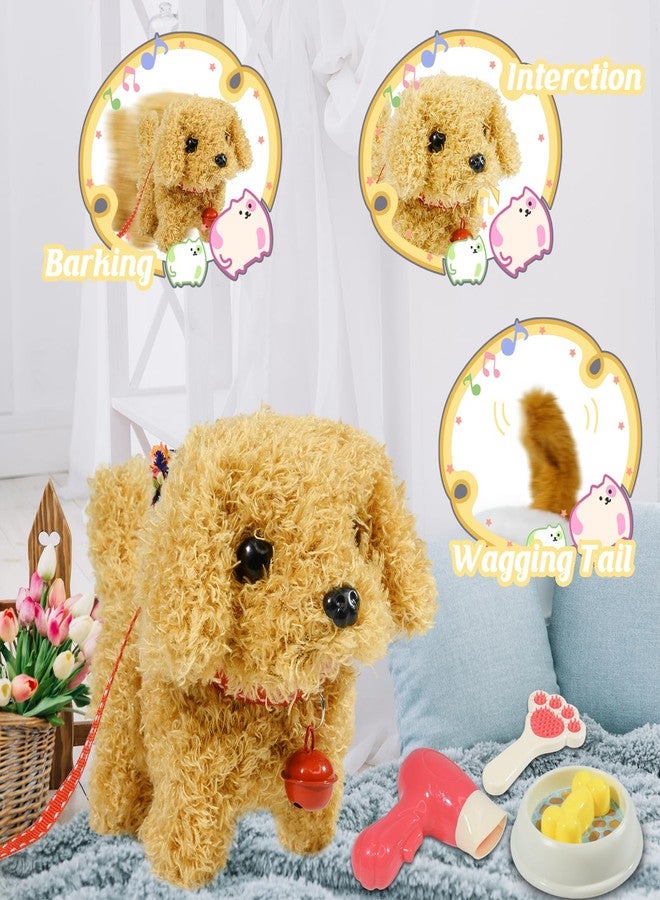 lonfypeng Plush Toys Walking Dog Toys That Can Walk, Bark and Wag Tail,Interactive Electronic Pet Toys Puppy with Leash,Easter Christmas Birthday Gift for Toddlers Kids - Image 2