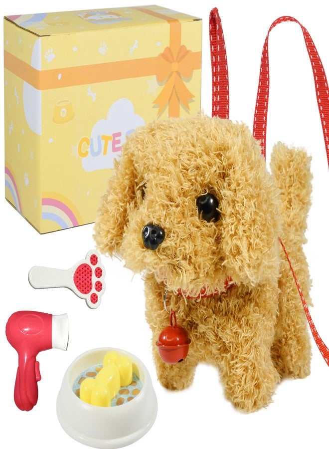 lonfypeng Plush Toys Walking Dog Toys That Can Walk, Bark and Wag Tail,Interactive Electronic Pet Toys Puppy with Leash,Easter Christmas Birthday Gift for Toddlers Kids - Image 1