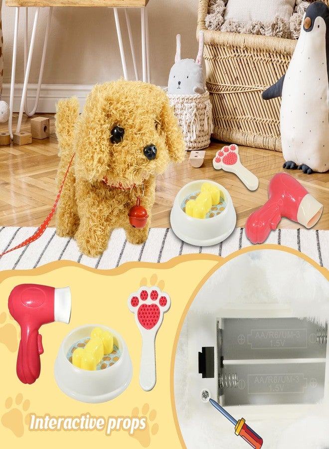lonfypeng Plush Toys Walking Dog Toys That Can Walk, Bark and Wag Tail,Interactive Electronic Pet Toys Puppy with Leash,Easter Christmas Birthday Gift for Toddlers Kids - Image 3