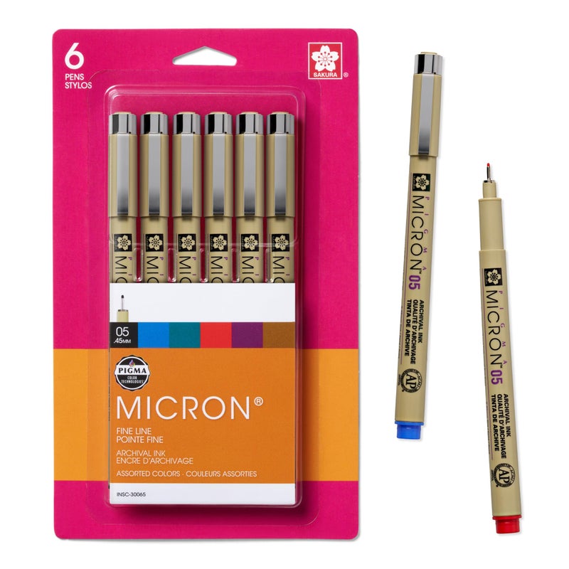 SAKURA 30065 6-Piece Pigma Micron (Colors may vary) 05 Ink Pen Set - Image 1