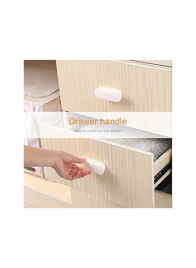 PROMASS promass Self-Stick Cabinet Handles, 4Pcs Self-Stick Instant Cabinet Drawer-Humanity Handle for Kitchen Cabinet Knobs Drawer Window Sliding Door-Wardrobe Self-Stick Push Pull Helper Handles - White  - Image 2