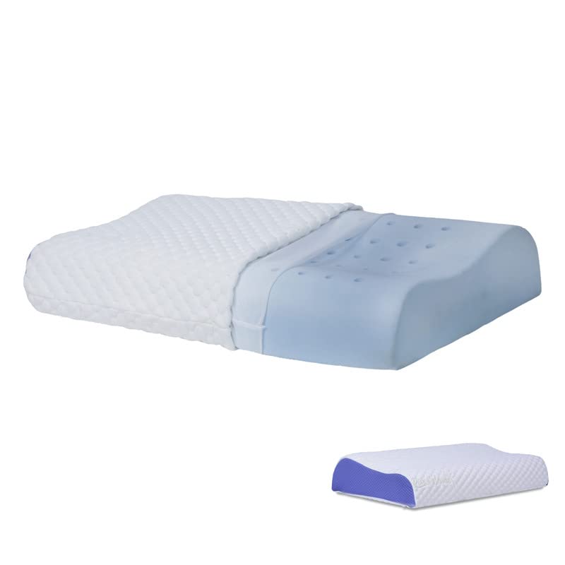 Rise & Shine Rise Shine Kids Contour Gel Memory Foam Pillow for Neck and Shoulder Pain Relief with Removable Zip Cover 115x195x3727 - Image 1
