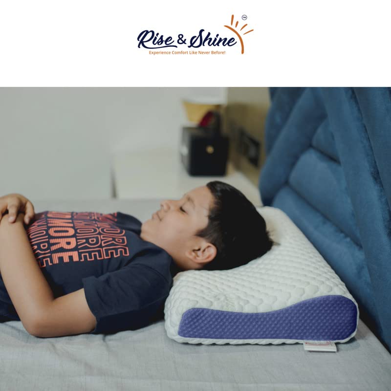 Rise & Shine Rise Shine Kids Contour Gel Memory Foam Pillow for Neck and Shoulder Pain Relief with Removable Zip Cover 115x195x3727 - Image 4