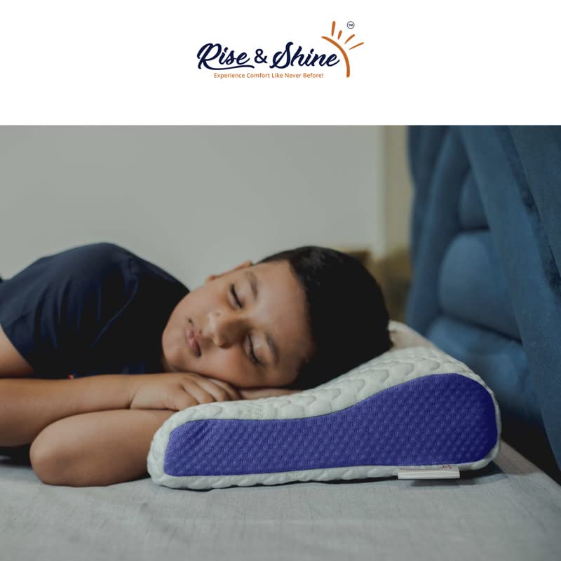 Rise & Shine Rise Shine Kids Contour Gel Memory Foam Pillow for Neck and Shoulder Pain Relief with Removable Zip Cover 115x195x3727 - Image 5
