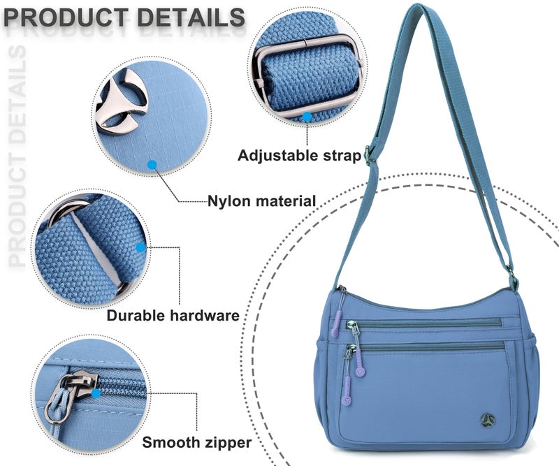 Pealwel Casual Crossbody Bag with Anti Theft Pocket - Women Lightweight Water-Resistant Purse Bag (Blue Blue) - Image 4