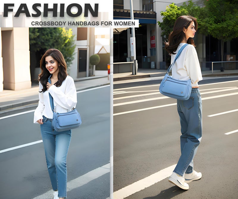 Pealwel Casual Crossbody Bag with Anti Theft Pocket - Women Lightweight Water-Resistant Purse Bag (Blue Blue) - Image 2