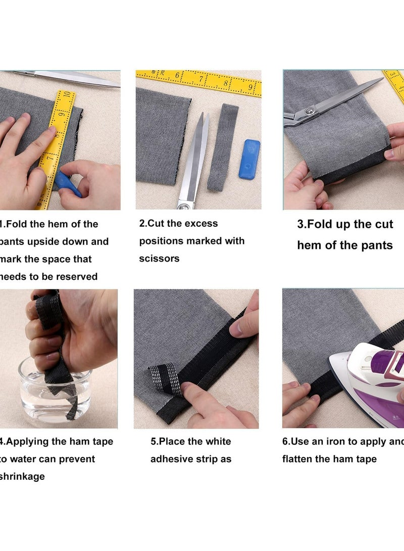 CMGTYYD 2Pcs Pants Edge Shorten Self-Adhesive Pants Mouth Paste, Permanent Washable Iron-On Hem Clothing Tape, Fabric Fusing Tape for Pants Jeans Clothes  - Image 5