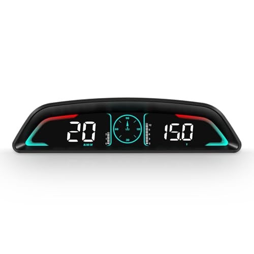 AZIJYV OBD2 Gauge Display,Head Up Display for Cars,Speedometer with Speed,Engine RPM,Clock,Overspeed Alarm,Water Temperature Alarm,Fatigue Driving Reminder,Fits Most Post-2008 Models - Image 1