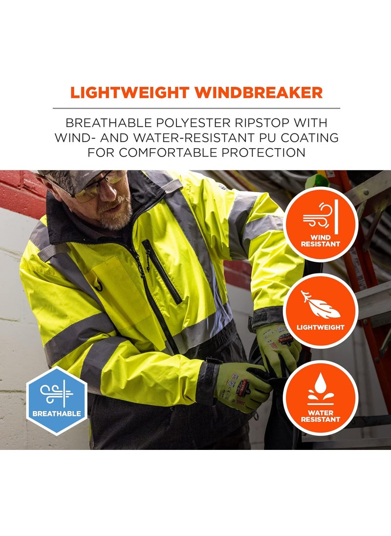 Ergodyne Ergodyne GloWear 8351 Windbreaker Jacket Hi Visibility Reflective Jackets Type R Class 3  - Image 2