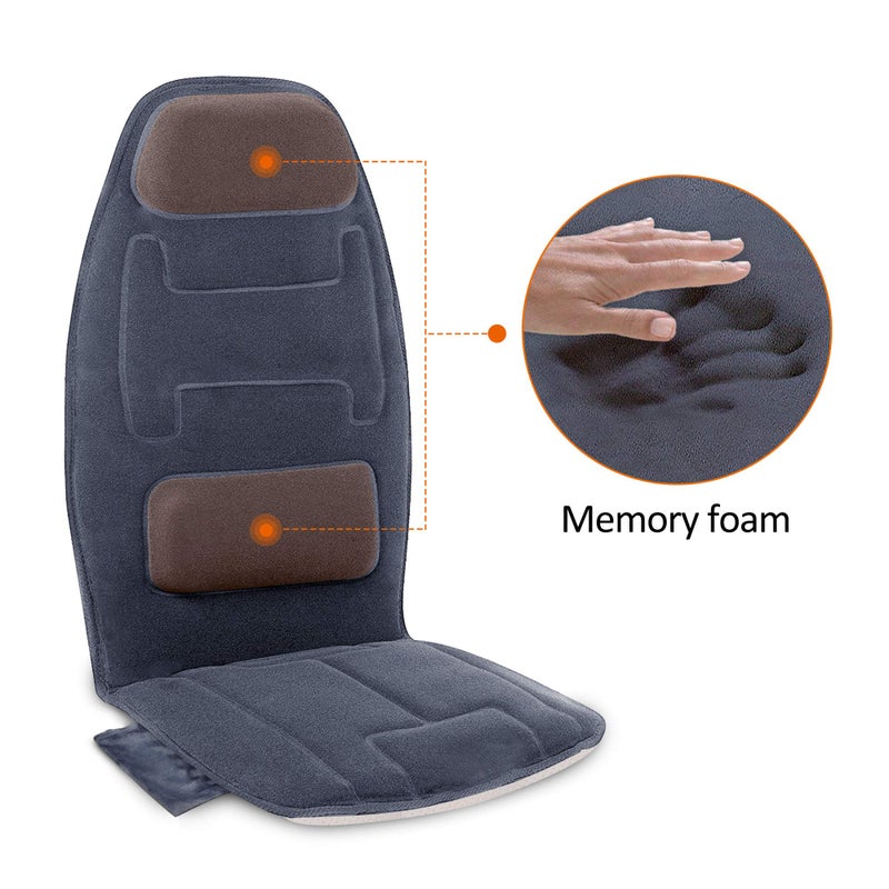 Snailax Massage Seat Cushion with Heat - Extra Memory Foam Support Pad in Neck and Lumbar,10 Vibration Massage Motors, 2 Heat Levels, Back Massager Chair Pad for Back - Image 5