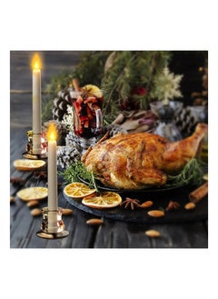 Excefore 2Pcs Clear Glass Candle Holders for Taper Candles, Candlestick Wedding Table Window Holiday Restaurant Decorations Fits 1/2" 2/3" 3/4" 4/5" 7/8" Tapers  - Image 3
