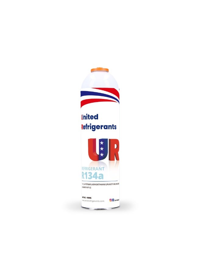 United Refrigerants R134a Refrigerant Gas 1kg | High Purity Refrigerant for Air Conditioning & Refrigeration Systems | Professional Cooling Solution