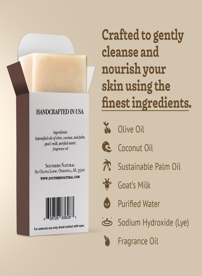Southern Natural Goat Milk Soap Bar - Oatmeal Milk & Honey 3 Pack - For Dry Sensitive Skin. Natural, Handmade Soap For Men, Women, Kids, Face & Body - Image 2