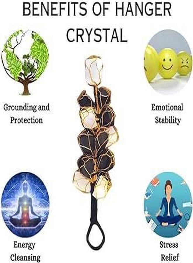 7VENS Black Tourmaline and Celestite Hanger Black and White Colour Crystal Space Cleanser, Protector, and Bringer of Positive Spiritual Energy for Your Home & Offices - Image 2