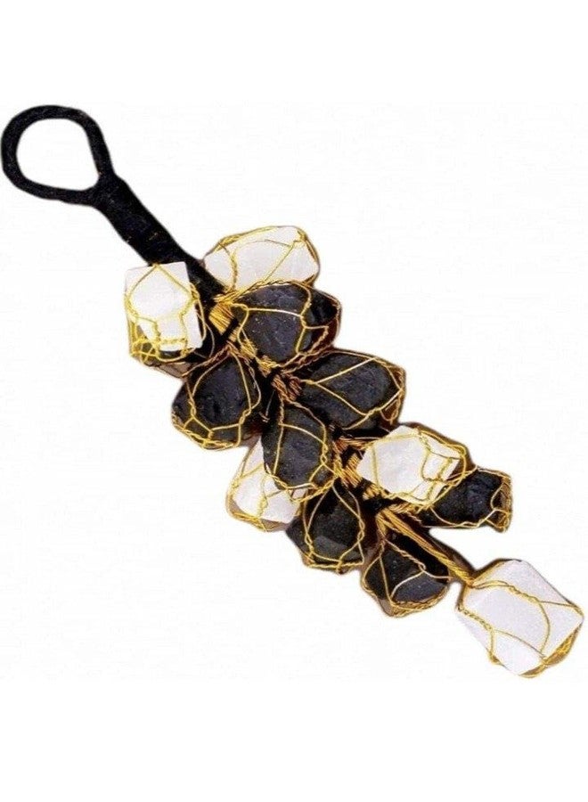 7VENS Black Tourmaline and Celestite Hanger Black and White Colour Crystal Space Cleanser, Protector, and Bringer of Positive Spiritual Energy for Your Home & Offices - Image 1