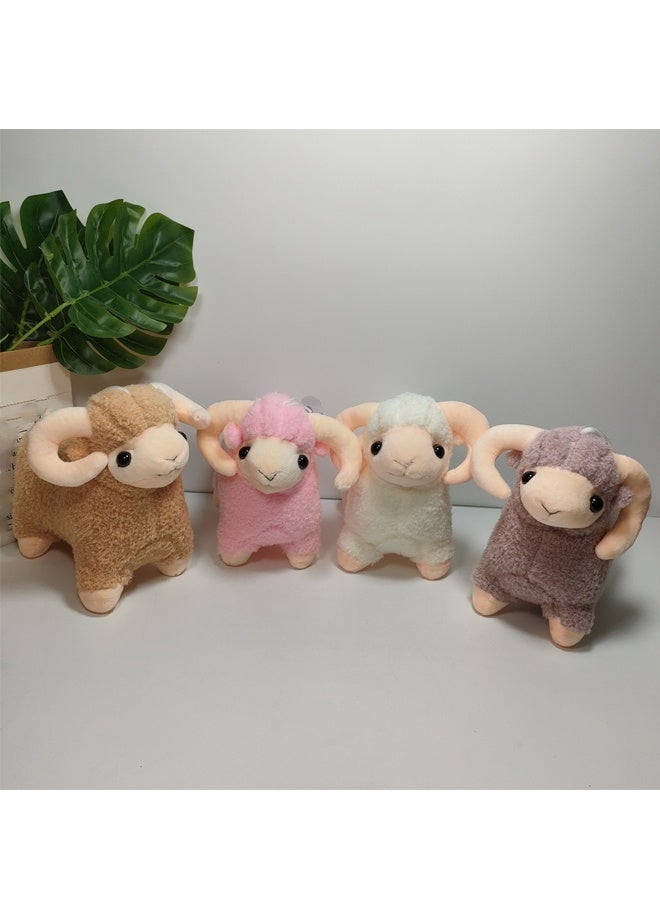 4 قطعة لطيف الغنم بلش لعبة مجموعة - الحيوانات المحشوة الناعمة مع الصوف الناعم، 6-10in الأحجام والوجوه المطرزة - للأطفال في الأعمار 1+، ديكور الحضانة، لعب الحضانة وهدايا موضوع المزرعة - Image 4