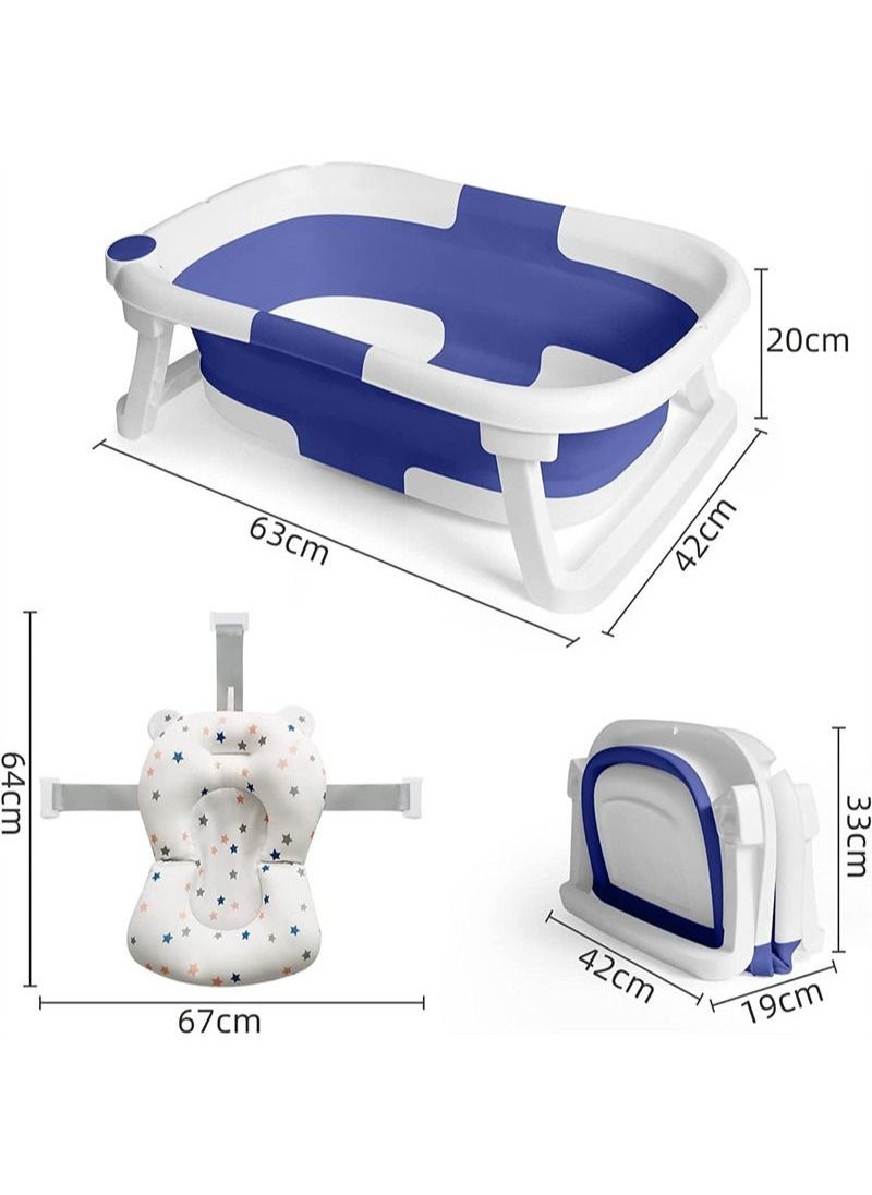 حوض استحمام للأطفال قابل للطي ، حوض استحمام قابل للطي ، حوض استحمام محمول آمن مع وسادة وسادة سدادة مائية ، ساق داعمة مانعة للانزلاق لحديثي الولادة والأطفال والرضع (أزرق) - pzsku/ZEAFC02D990B146ECD7EBZ/45/_/1688649634/0f4e5459-a8bf-48d7-989e-355307387204