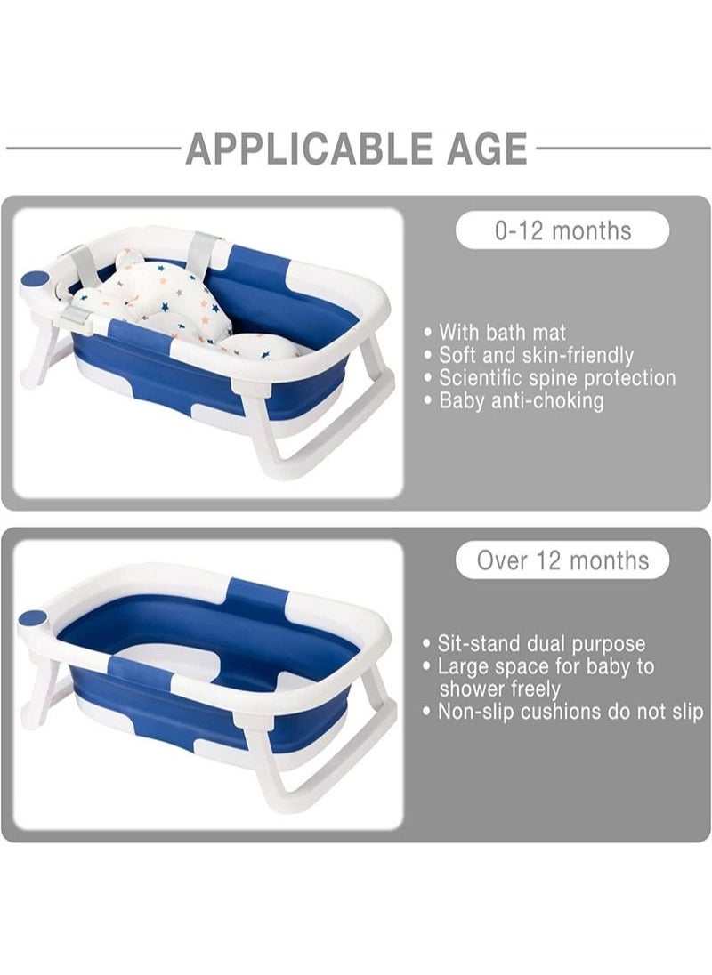 حوض استحمام للأطفال قابل للطي ، حوض استحمام قابل للطي ، حوض استحمام محمول آمن مع وسادة وسادة سدادة مائية ، ساق داعمة مانعة للانزلاق لحديثي الولادة والأطفال والرضع (أزرق) - pzsku/ZEAFC02D990B146ECD7EBZ/45/_/1688649674/6fd86fa3-601d-491d-b611-919d5d4be2f4