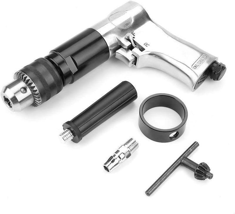 klarako Air Tool Drillpistol Drills, 1/2" Pneumatic Air Drill, 700rpm CW/CCW Handle Type Reversible Variable Speed Drilling Tool Engraving Grinder with 360°Reversible Handle for Furniture, Hardware - Image 1
