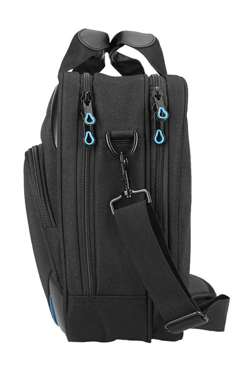 KROSER Laptop Bag 15.6 Inch Briefcase Messenger Bag Water Repellent Computer Case Shoulder Bag Durable Tablet Sleeve with RFID Pockets for Business/College/Women/Men - Black/Blue - Image 3