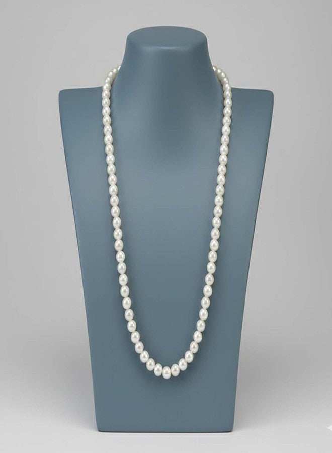 Ervio Classic Single Line White Pearl Beads Mala Necklace for Men & Women | Traditional Wedding Sherwani Pearl Necklace | Ethnic Jewelry for Boys & Girls, Festive & Wedding Accessories - Image 4