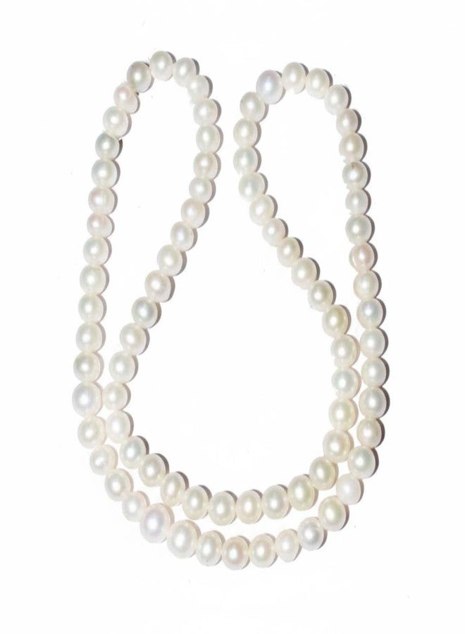 Ervio Classic Single Line White Pearl Beads Mala Necklace for Men & Women | Traditional Wedding Sherwani Pearl Necklace | Ethnic Jewelry for Boys & Girls, Festive & Wedding Accessories - Image 1