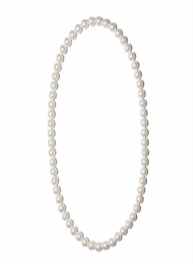 Ervio Classic Single Line White Pearl Beads Mala Necklace for Men & Women | Traditional Wedding Sherwani Pearl Necklace | Ethnic Jewelry for Boys & Girls, Festive & Wedding Accessories - Image 2