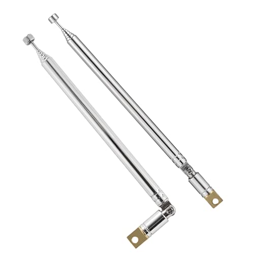 POBADY 2PCS FM Telescopic Antenna DAB Radio Antenna 7 Sections FM Portable Radio Antenna 57.5CM/22.6IN for TV FM/VHF/UHF Stereo DVB-T Reception - Image 2