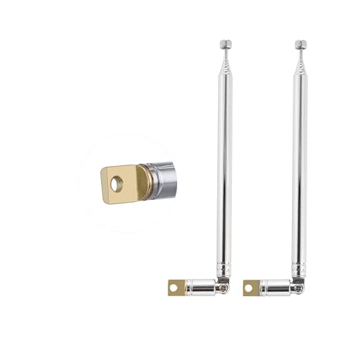 POBADY 2PCS FM Telescopic Antenna DAB Radio Antenna 7 Sections FM Portable Radio Antenna 57.5CM/22.6IN for TV FM/VHF/UHF Stereo DVB-T Reception - Image 1