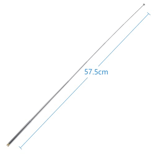 POBADY 2PCS FM Telescopic Antenna DAB Radio Antenna 7 Sections FM Portable Radio Antenna 57.5CM/22.6IN for TV FM/VHF/UHF Stereo DVB-T Reception - Image 5