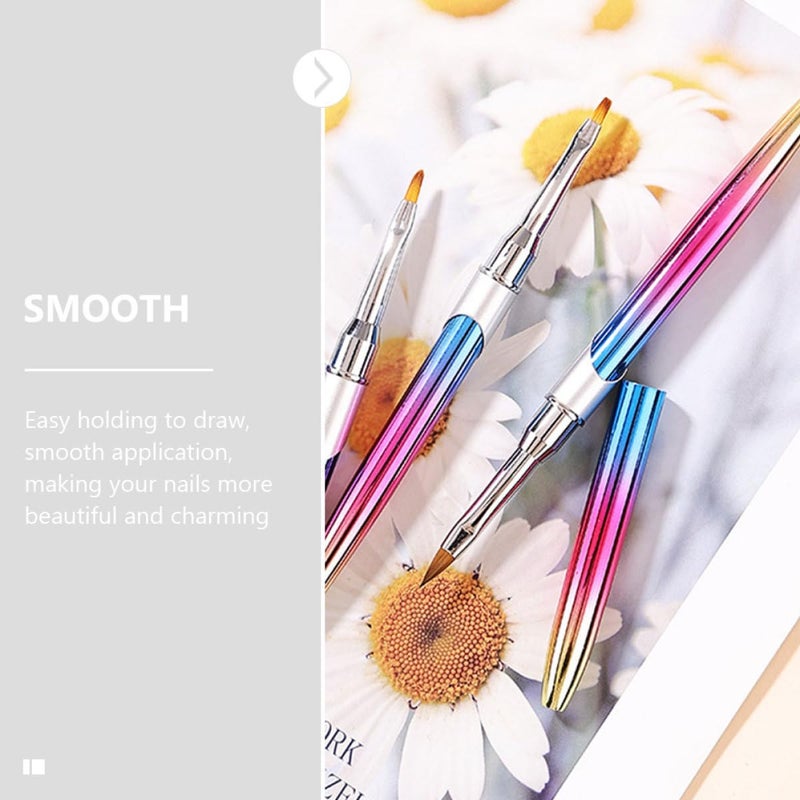 ULTECHNOVO Nail Art Brush Set 3pcs Salon Nail Pen Painting Brush for Manicure Gradient Liner for Professional and Home Use - Image 5