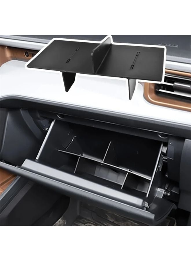 Black ABS Resin Glove Box Storage Box Center Console Tray For Ford Maverick - Image 1