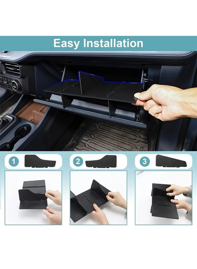 Black ABS Resin Glove Box Storage Box Center Console Tray For Ford Maverick - Image 4