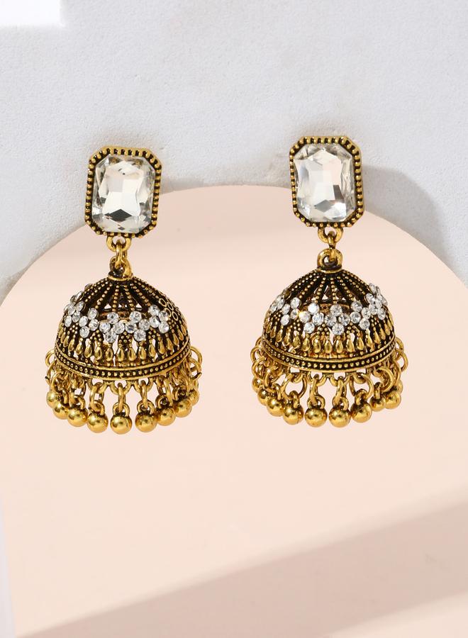 Take Two Embellished Bell Shape Jhumka Earrings - Image 5