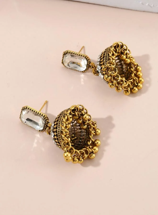 Take Two Take Two Embellished Bell Shape Jhumka Earrings