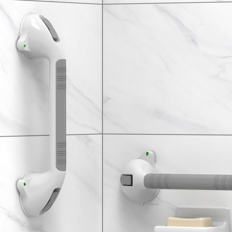 AmeriLuck AmeriLuck 165inch 2 Pack Suction Balance Assist Bathroom Shower HandleBath Grab Bar with IndicatorsWhiteGrey